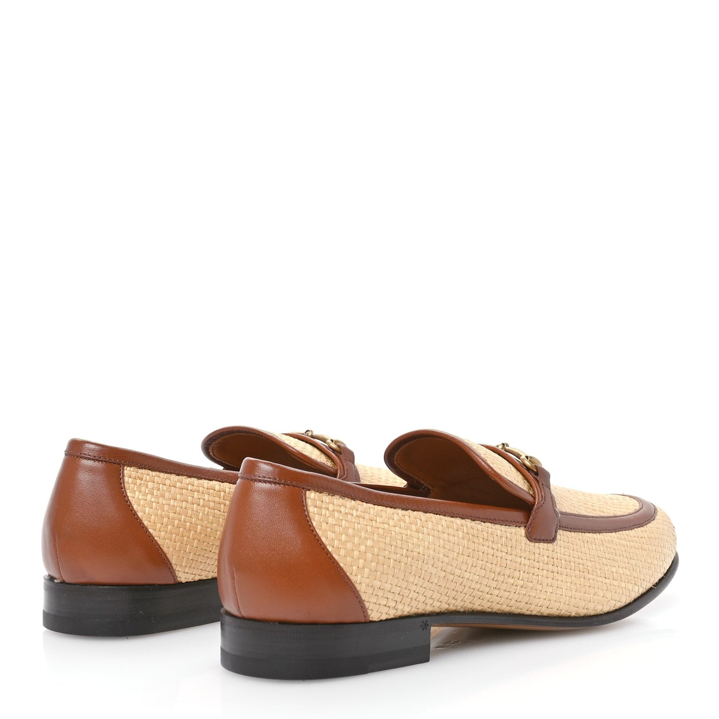 Straw Goatskin Horsebit Mens Loafers 8 Natural