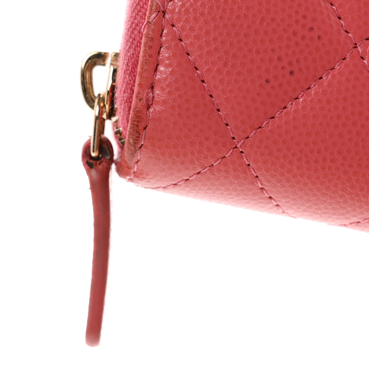 Chanel Caviar Quilted Large Gusset Zip Around Wallet Pink 9 of 10
