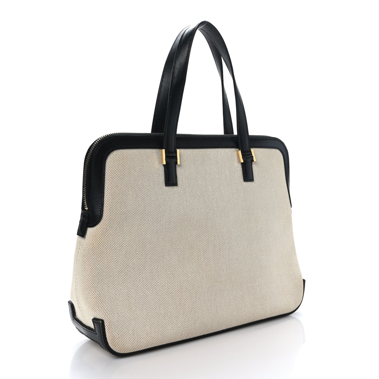 Hermes Canvas Escapade Tote Natural Black 3 of 8
