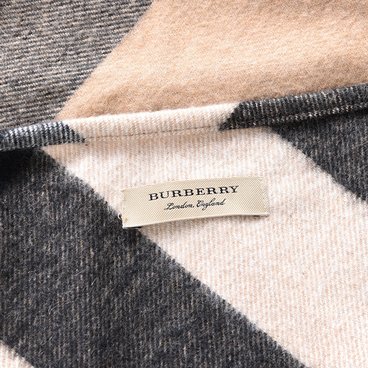 Burberry Cashmere Half Mega Check Bandana Scarf Camel 3 of 3