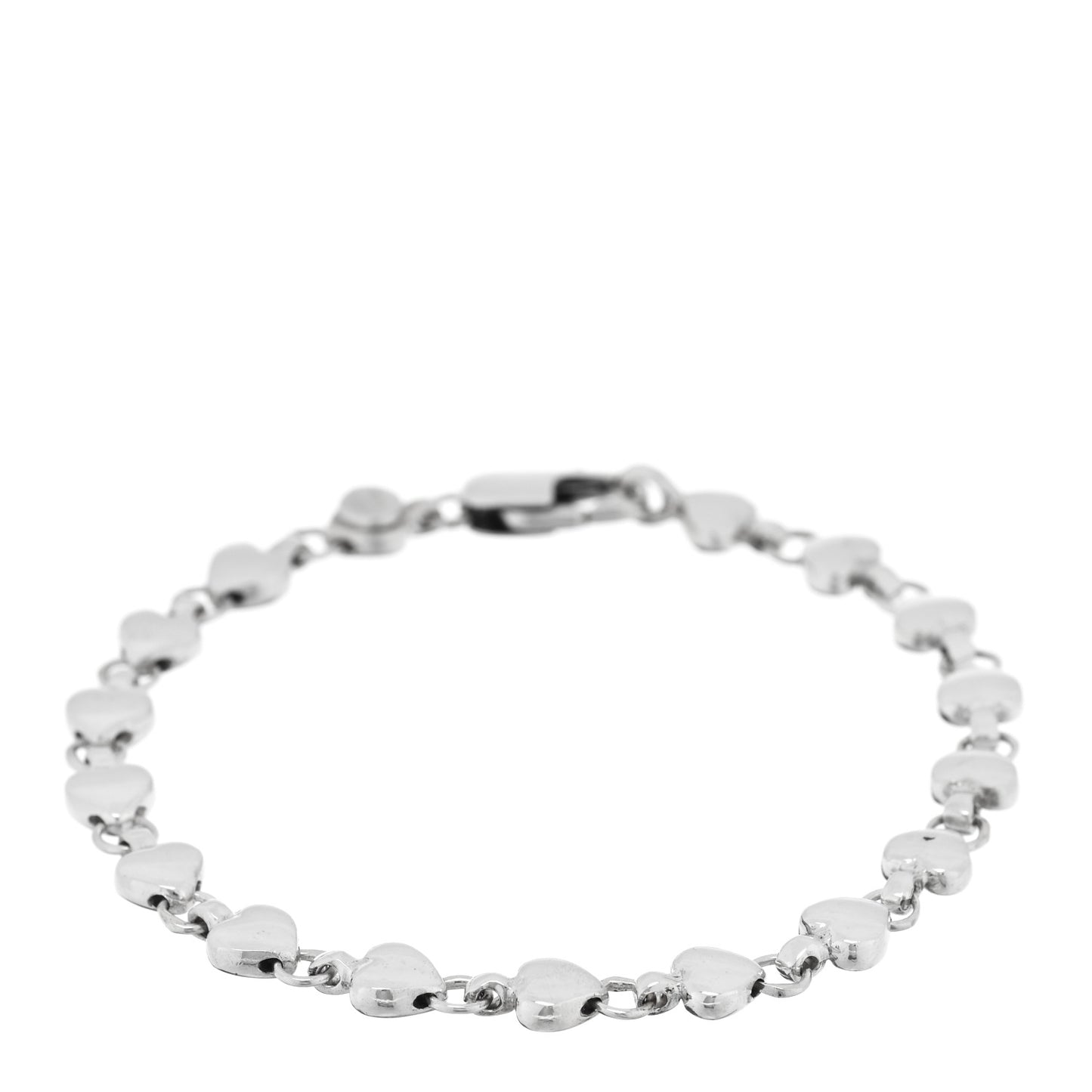Sterling Silver Chain of Heart Bracelet