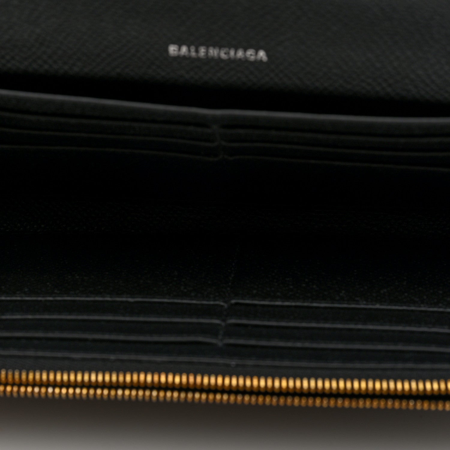 Balenciaga Grained Calfskin Logo Cash Thin Money Wallet Black White 5 of 6