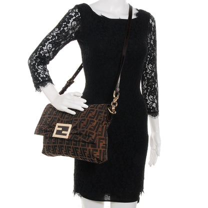 Fendi Zucca Patent Large Mia Shoulder Flap Tobacco 2 of 9