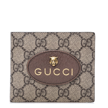 Gucci GG Supreme Monogram Neo Vintage Bi-Fold Wallet Beige Crop New Acero 1 of 7