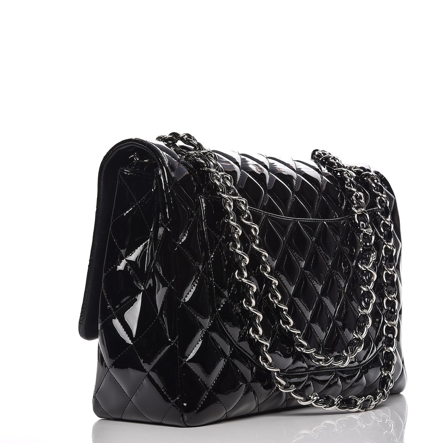 Chanel Patent Quilted Maxi Single Flap Black 3 of 11