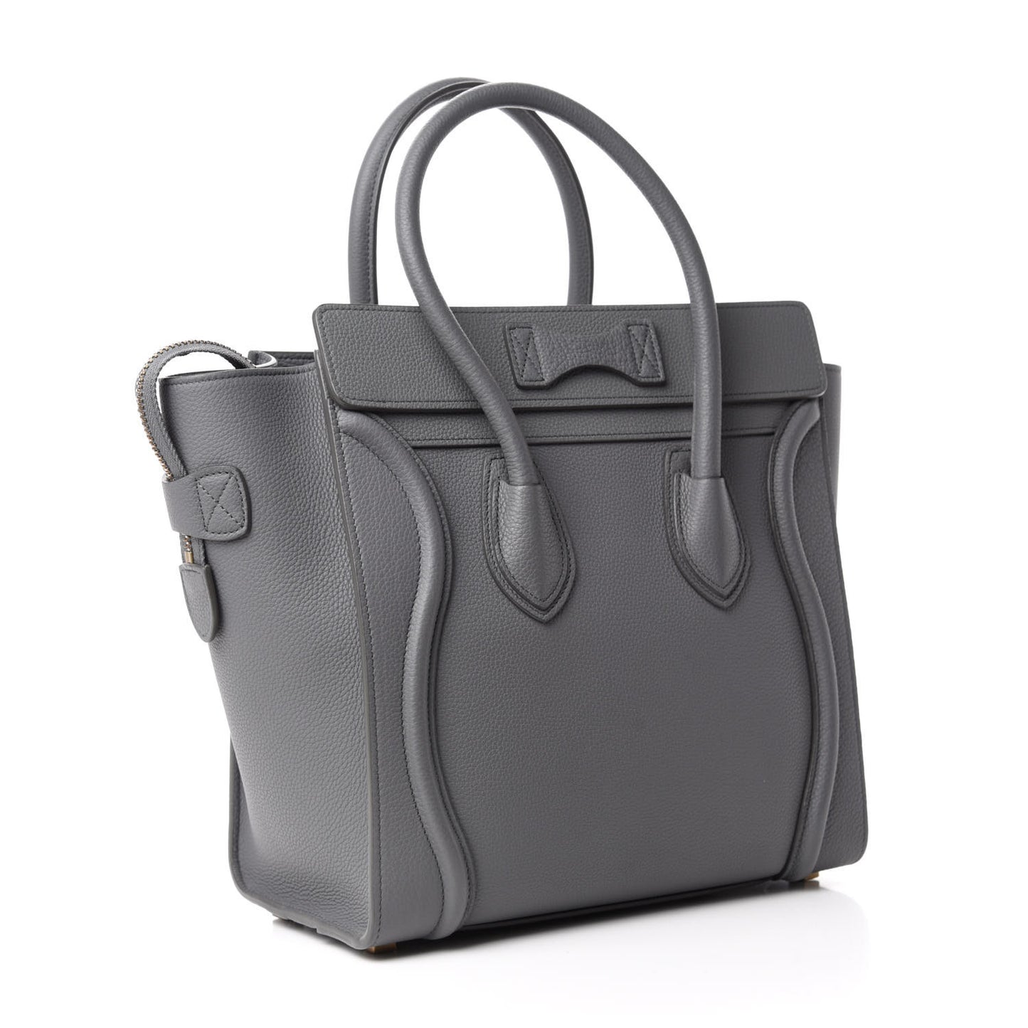 Drummed Calfskin Micro Luggage Kohl