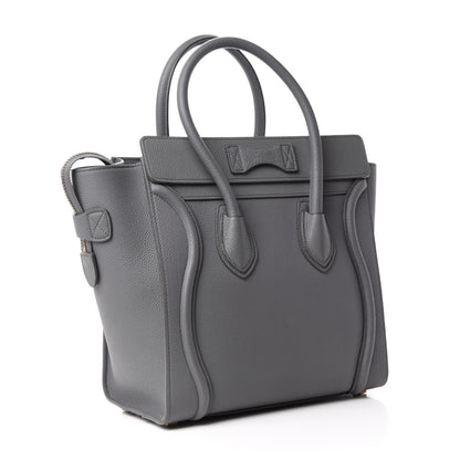 Celine Drummed Calfskin Micro Luggage Kohl 3 of 10