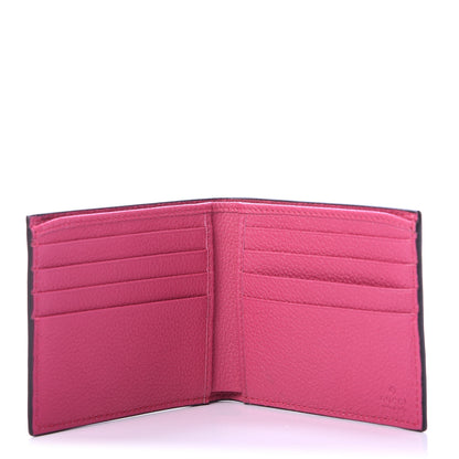 Gucci Grained Calfskin Logo Bi-Fold Wallet Box Pink Green 5 of 7