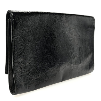 Saint Laurent Textured Patent Monogram Large Belle De Jour Clutch Black 3 of 9