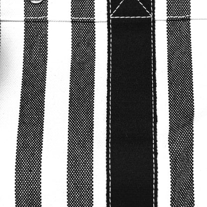 Hermes Canvas Striped Cannes Black White 5 of 8