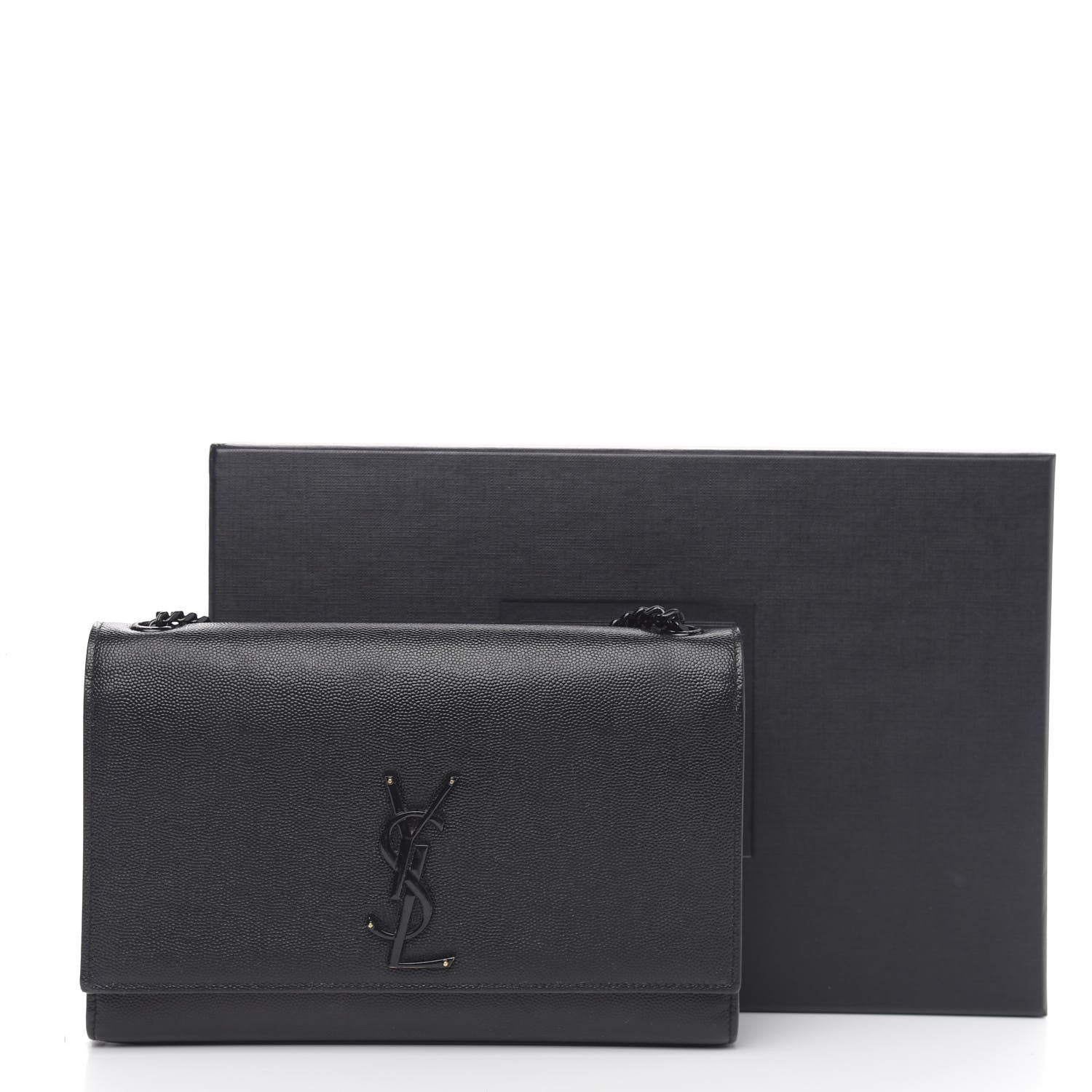 Saint Laurent Grain De Poudre Medium Classic Monogram Kate Satchel Black 12 of 12