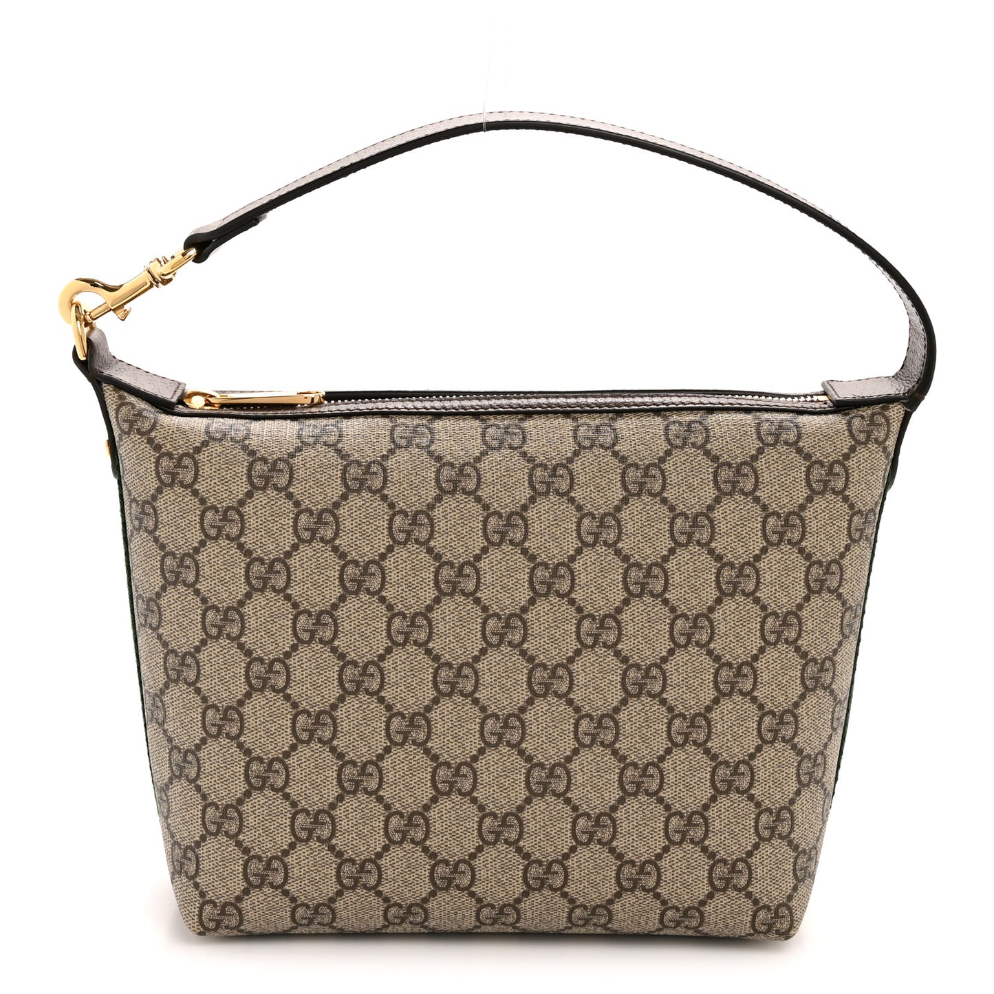 GG Supreme Monogram Textured Calfskin Web Super Mini Ophidia Shoulder Bag Beige Ebony New Acero