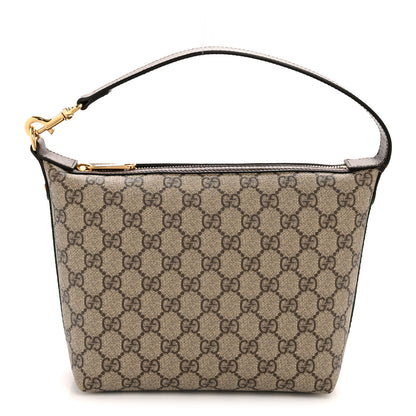 Gucci GG Supreme Monogram Textured Calfskin Web Super Mini Ophidia Shoulder Bag Beige Ebony New Acero 1 of 11