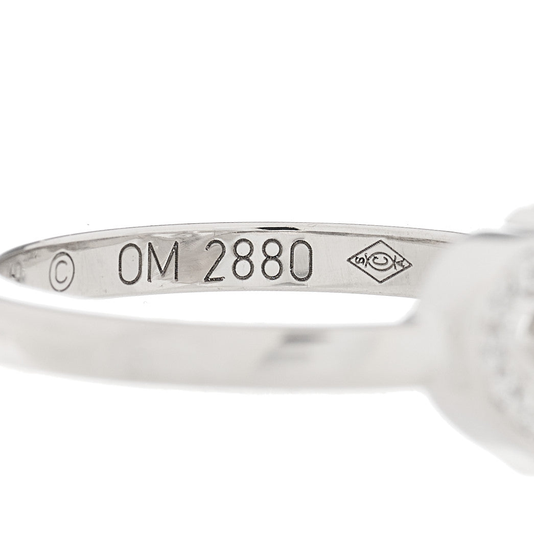 Cartier 18K White Gold Diamond Small Hearts and Symbols Ring 48 4.5 6 of 7
