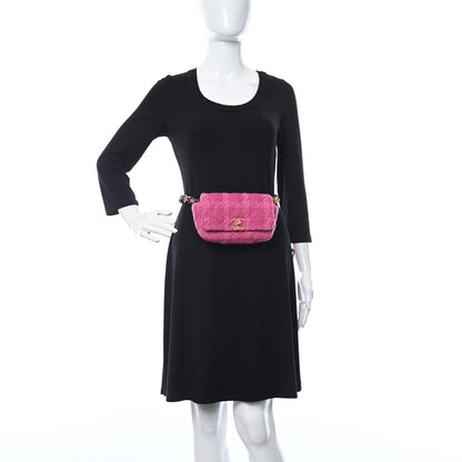 Chanel Tweed Quilted Chanel 19 Waist Bag Pink 2 of 10