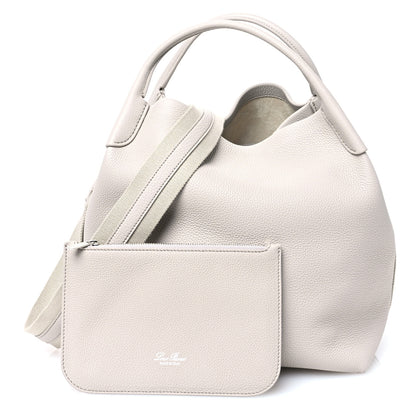 Loro Piana Grained Calfskin Large Bale Bag Stone 3 of 12