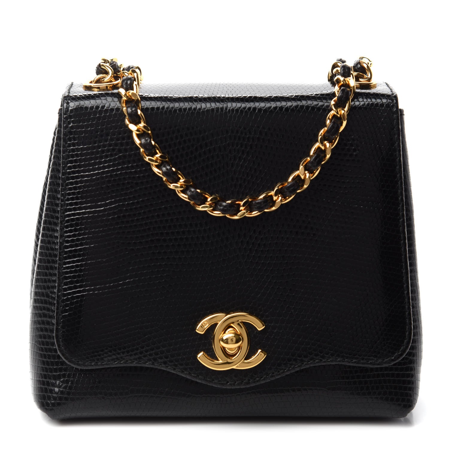 Chanel Lizard Mini Single Flap Black 1 of 14