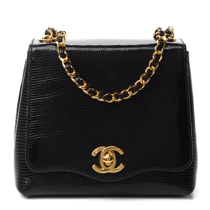 Chanel Lizard Mini Single Flap Black 1 of 14