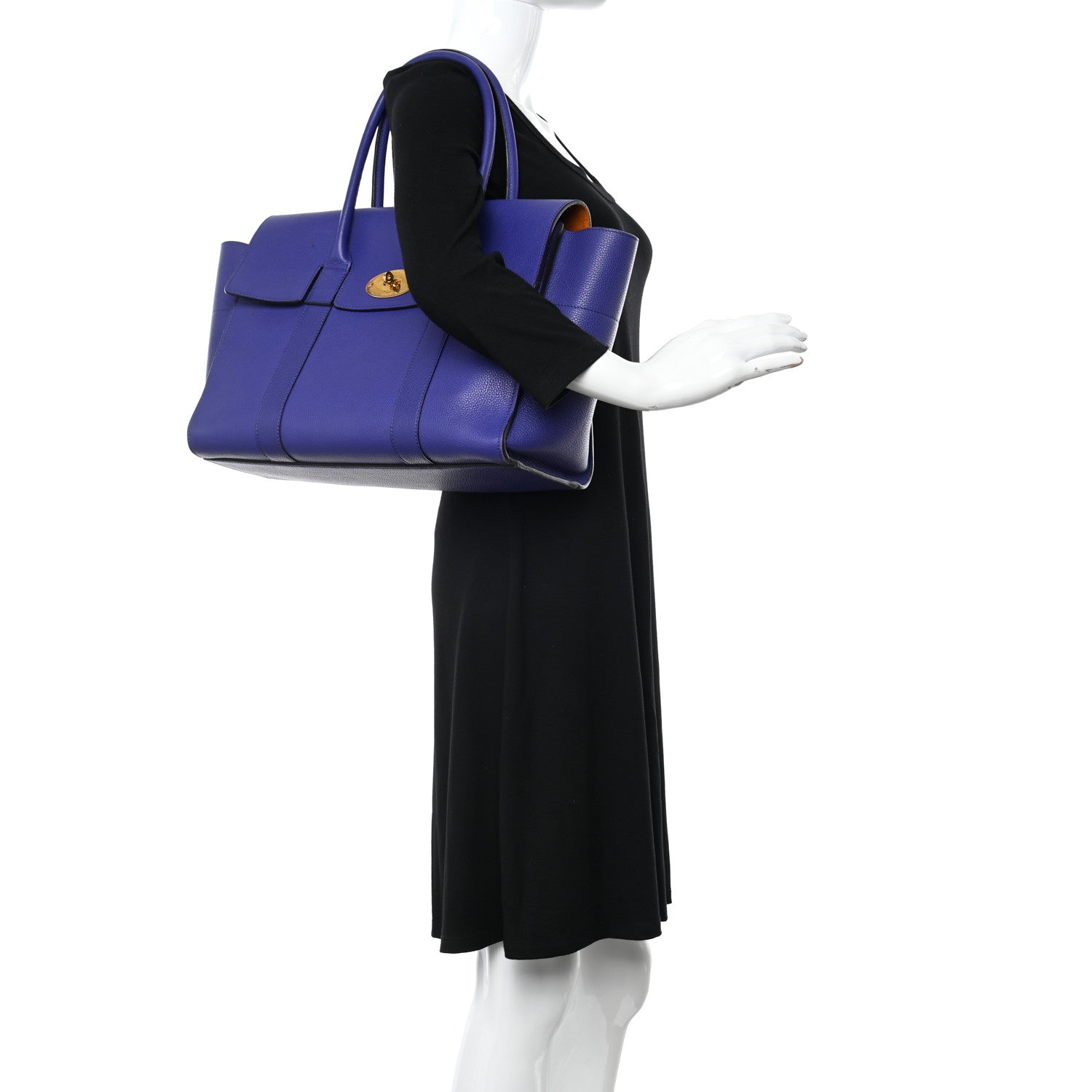 Mulberry Natural Grain Calfskin New Bayswater Indigo 2 of 10