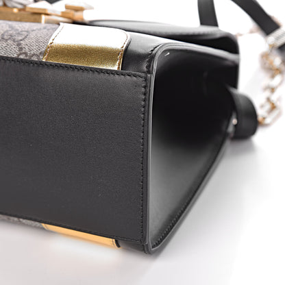 Gucci GG Supreme Monogram Small Osiride Top Handle Bag Black Gold 11 of 12