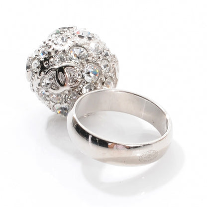 Chanel Crystal CC Ring Silver 6.25 5 of 6