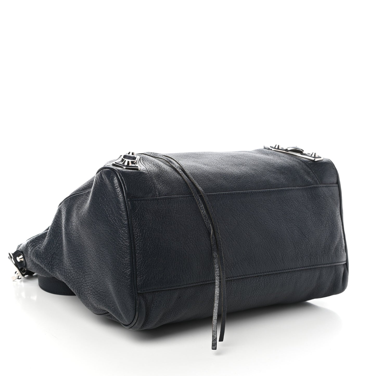 Chevre Silver Metallic Edge Hardware Velo Bleu Nuit Dark Sea