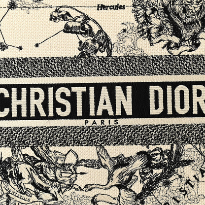 Christian Dior Canvas Zodiac Toile De Jouy Embroidered Medium Book Tote Latte 8 of 11