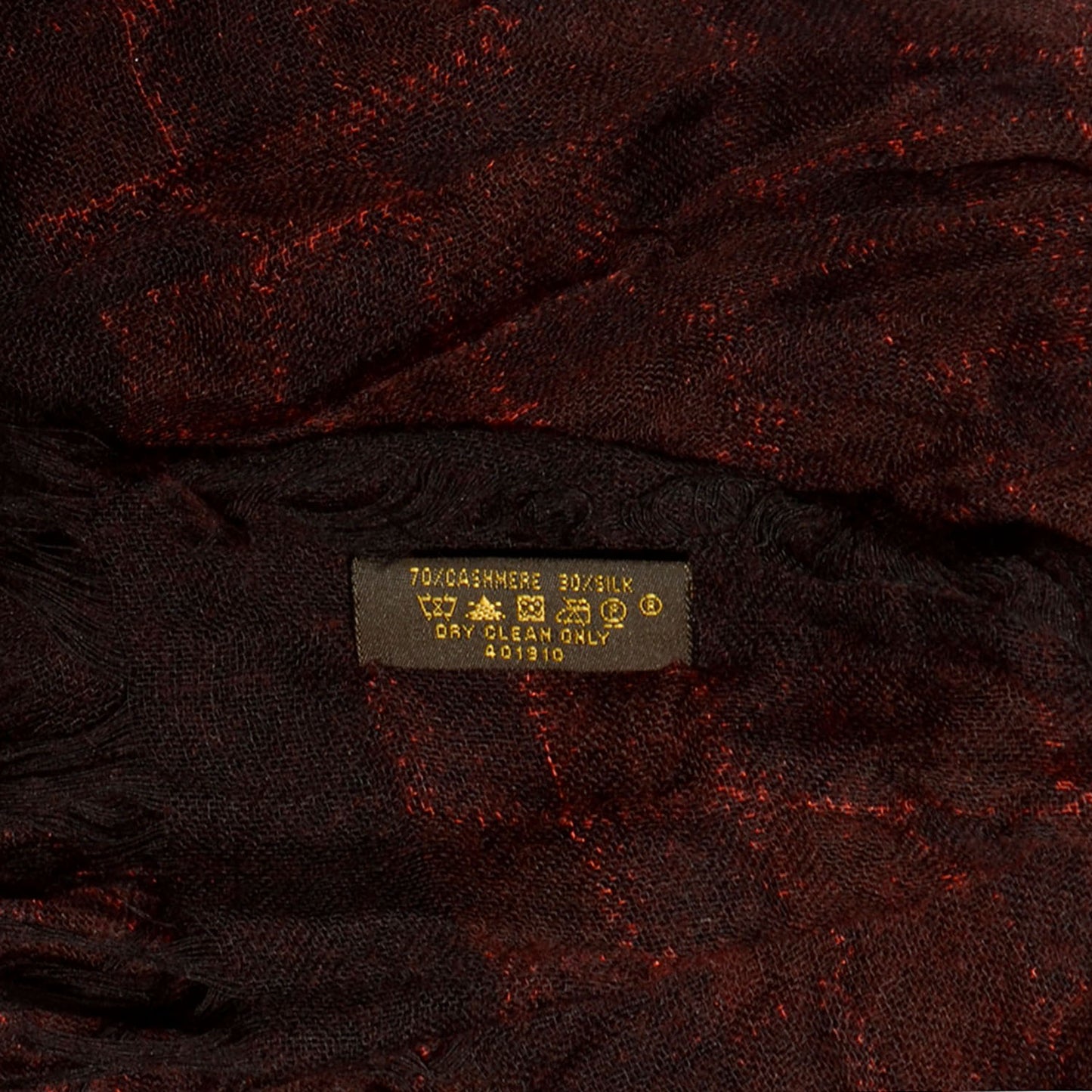 Cashmere Silk Etole Stole Damier Rouge