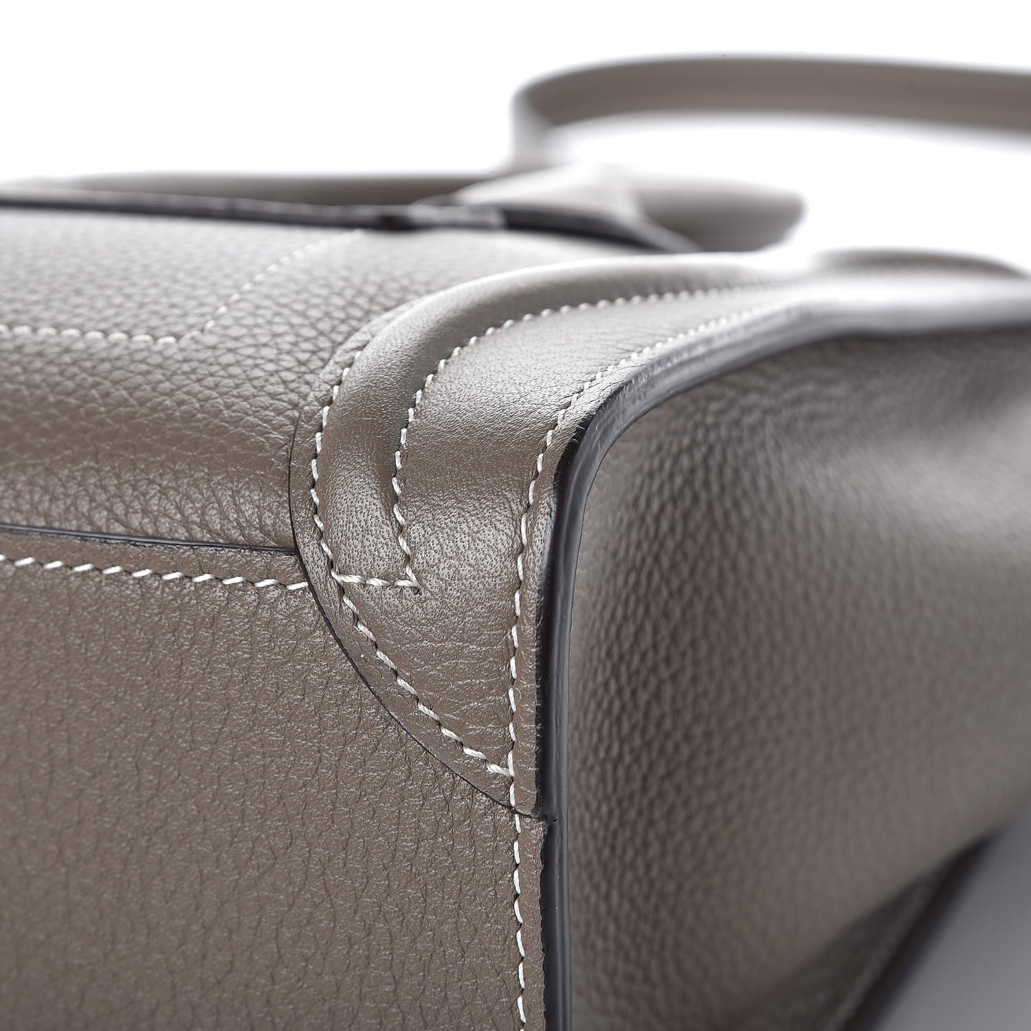 Celine Drummed Calfskin Nano Luggage Souris 10 of 12