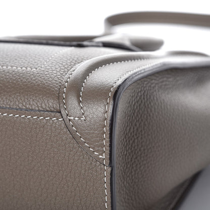 Celine Drummed Calfskin Nano Luggage Souris 10 of 12