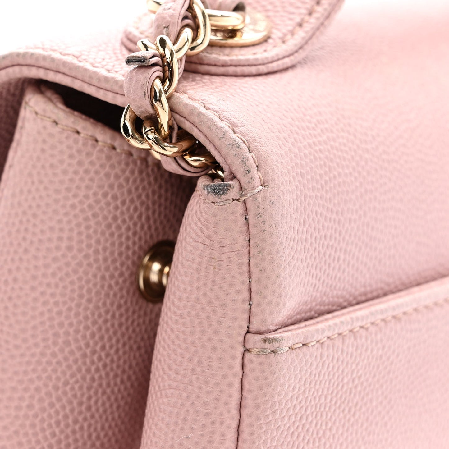 Caviar Quilted Small Business Affinity Flap Light Pink