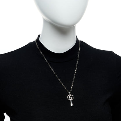 Gucci Sterling Silver Double G Key Pendant Necklace 2 of 5