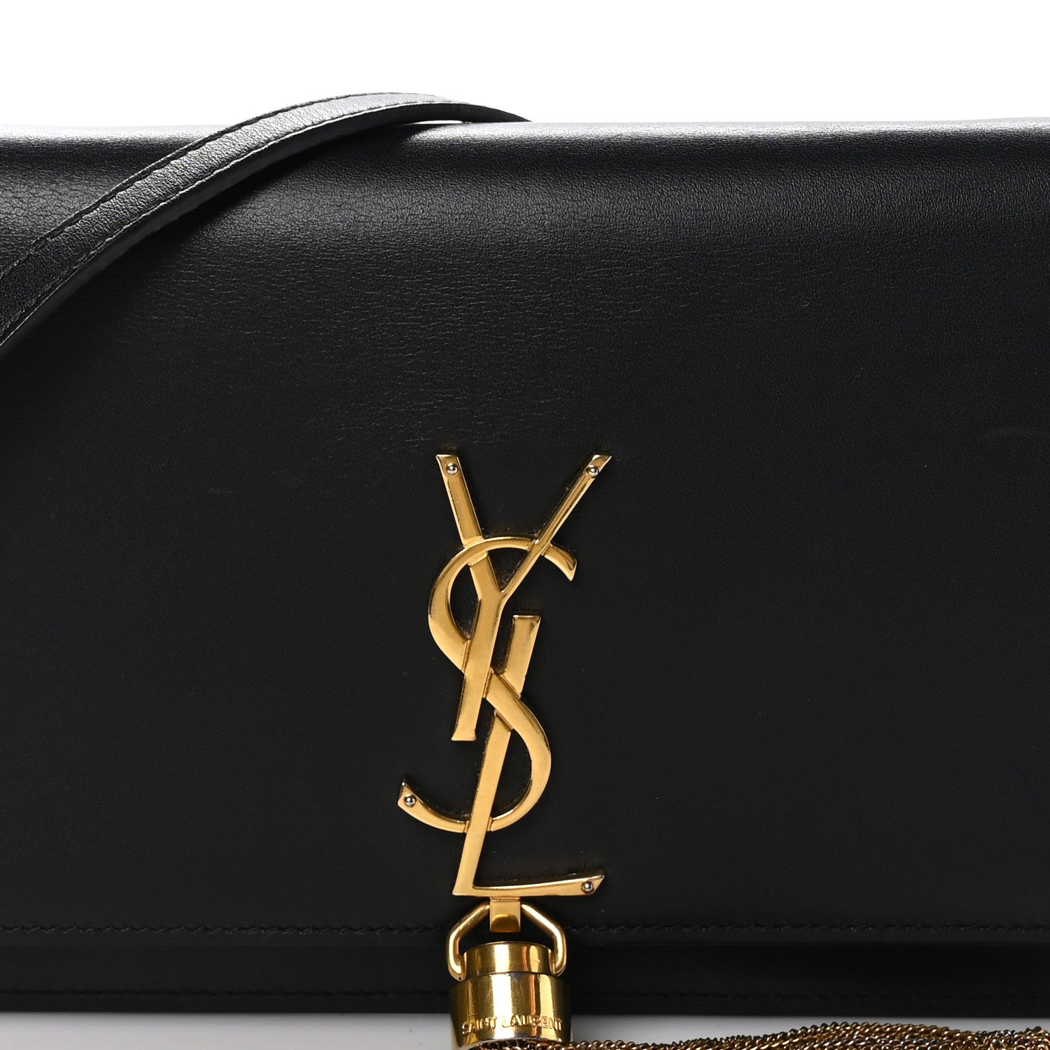 Saint Laurent Smooth Calfskin Small Classic Monogram Kate Tassel Satchel Black 8 of 11