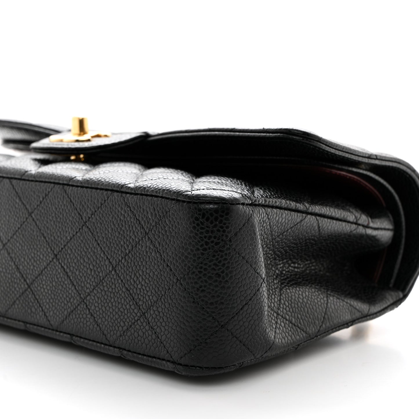 Caviar Quilted Medium Double Flap Black