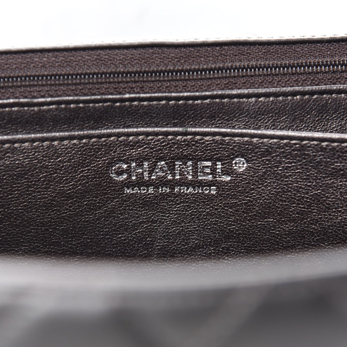 Metallic Lambskin Quilted Maxi Single Flap Dark Grey