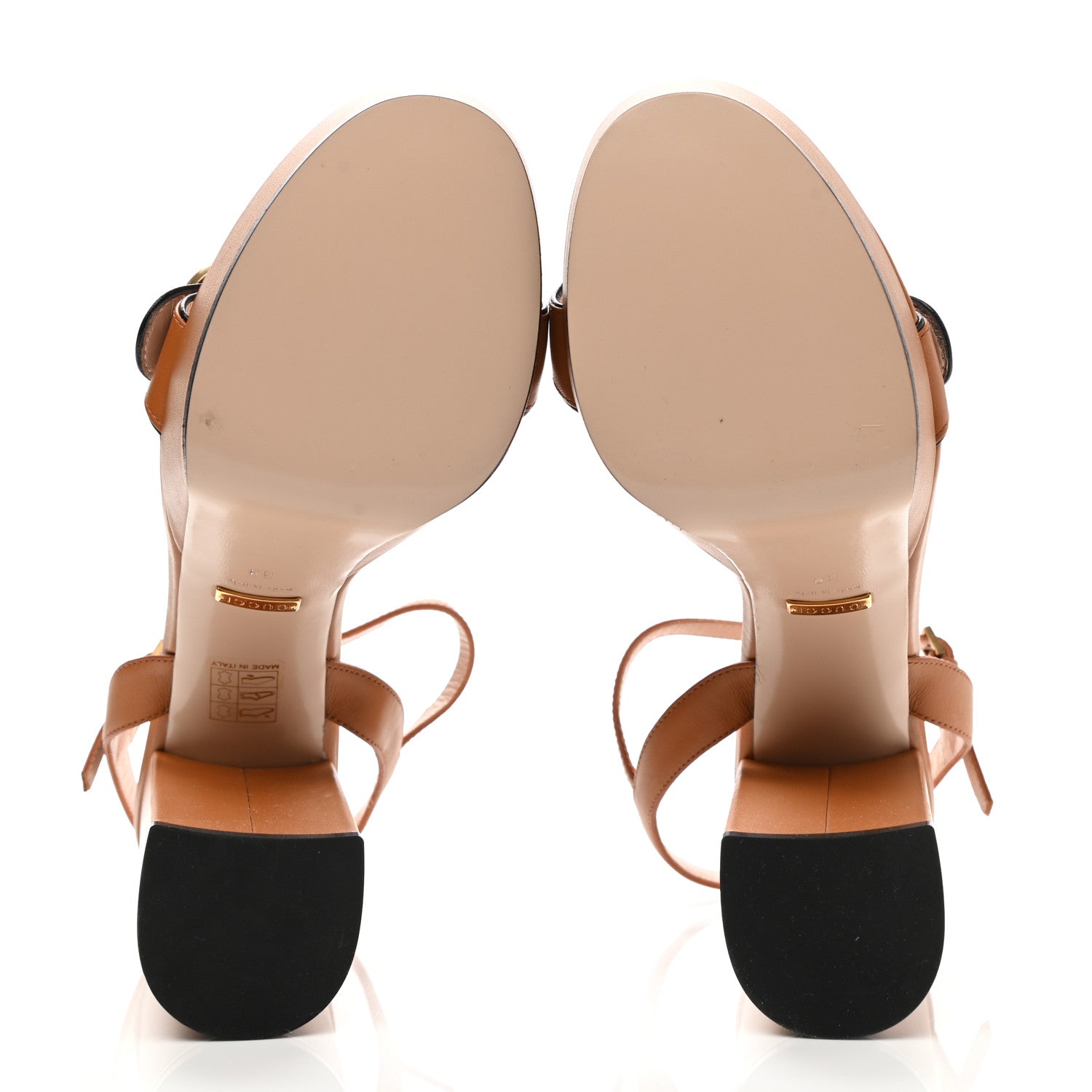 Gucci Calfskin GG Marmont Ankle Wrap 30/115mm Platform Sandals 39 Cognac 5 of 9