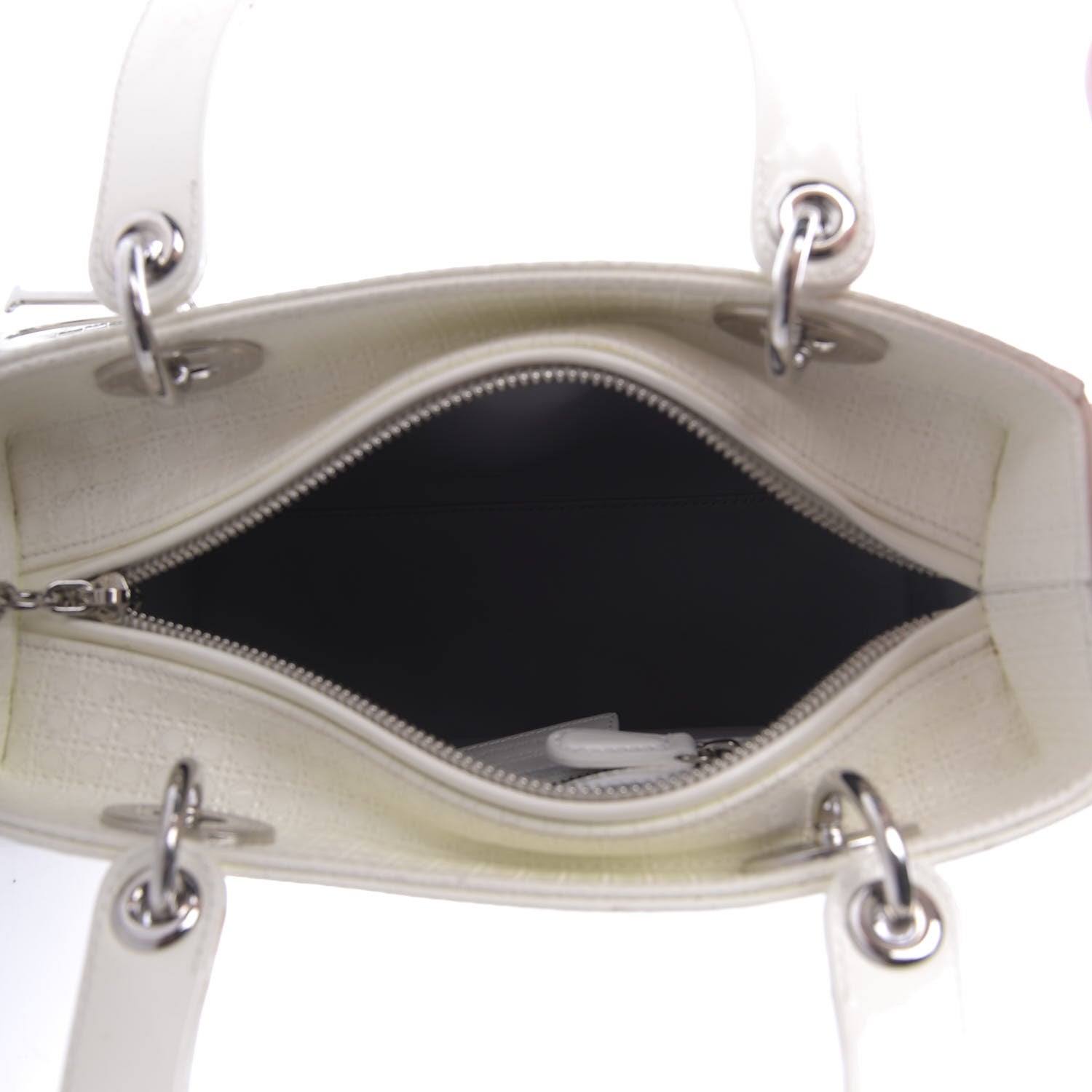 Christian Dior Patent Micro Cannage Medium Lady Dior White 6 of 10