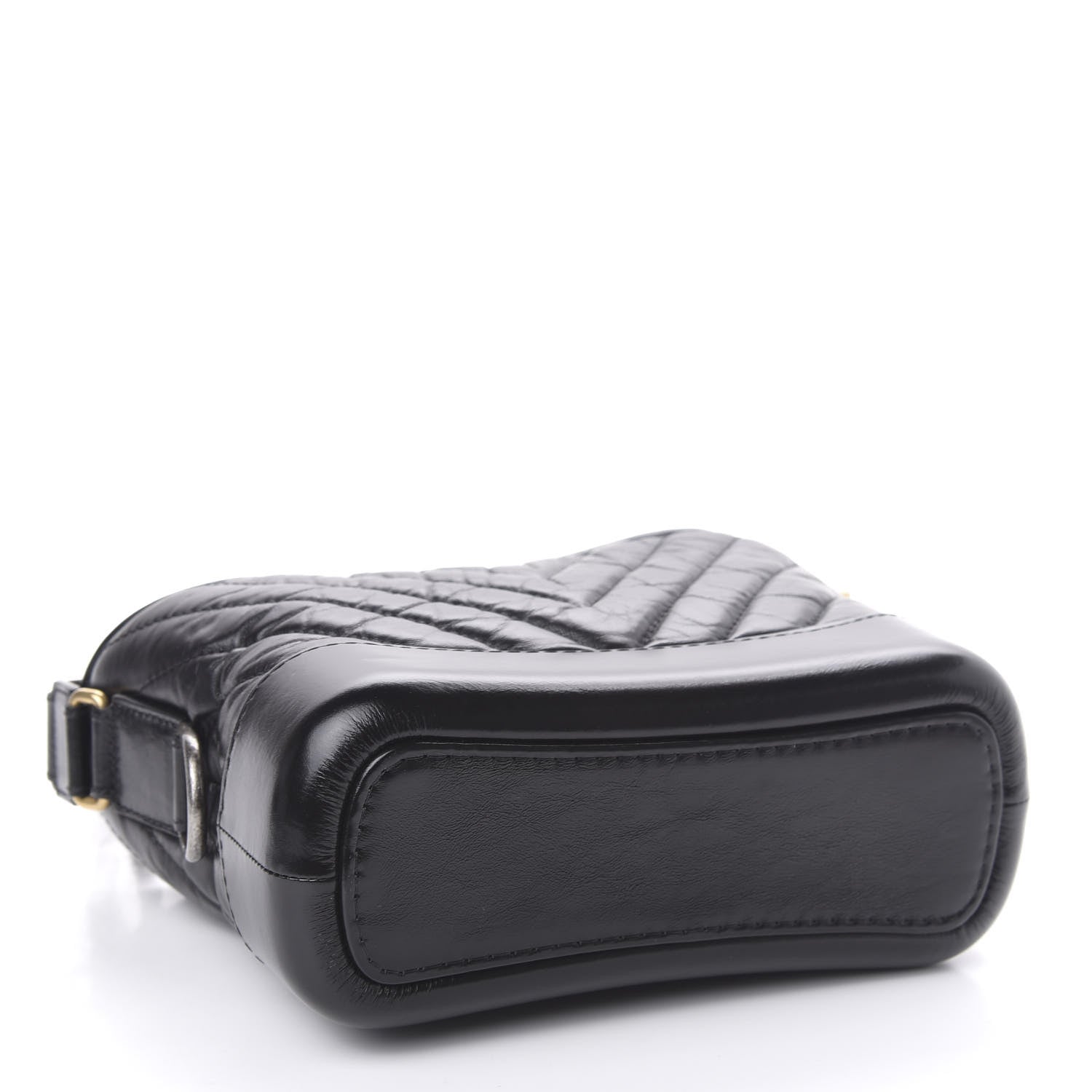 Chanel Aged Calfskin Chevron Quilted Small Gabrielle Hobo Black 4 of 10
