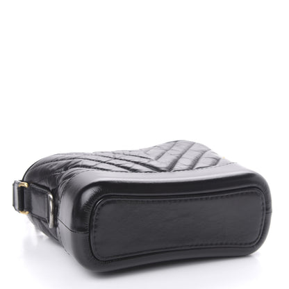 Chanel Aged Calfskin Chevron Quilted Small Gabrielle Hobo Black 4 of 10