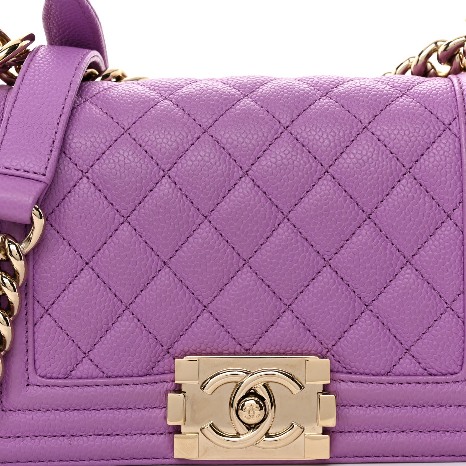 Chanel Caviar Quilted Small Boy Flap Purple 7 of 9
