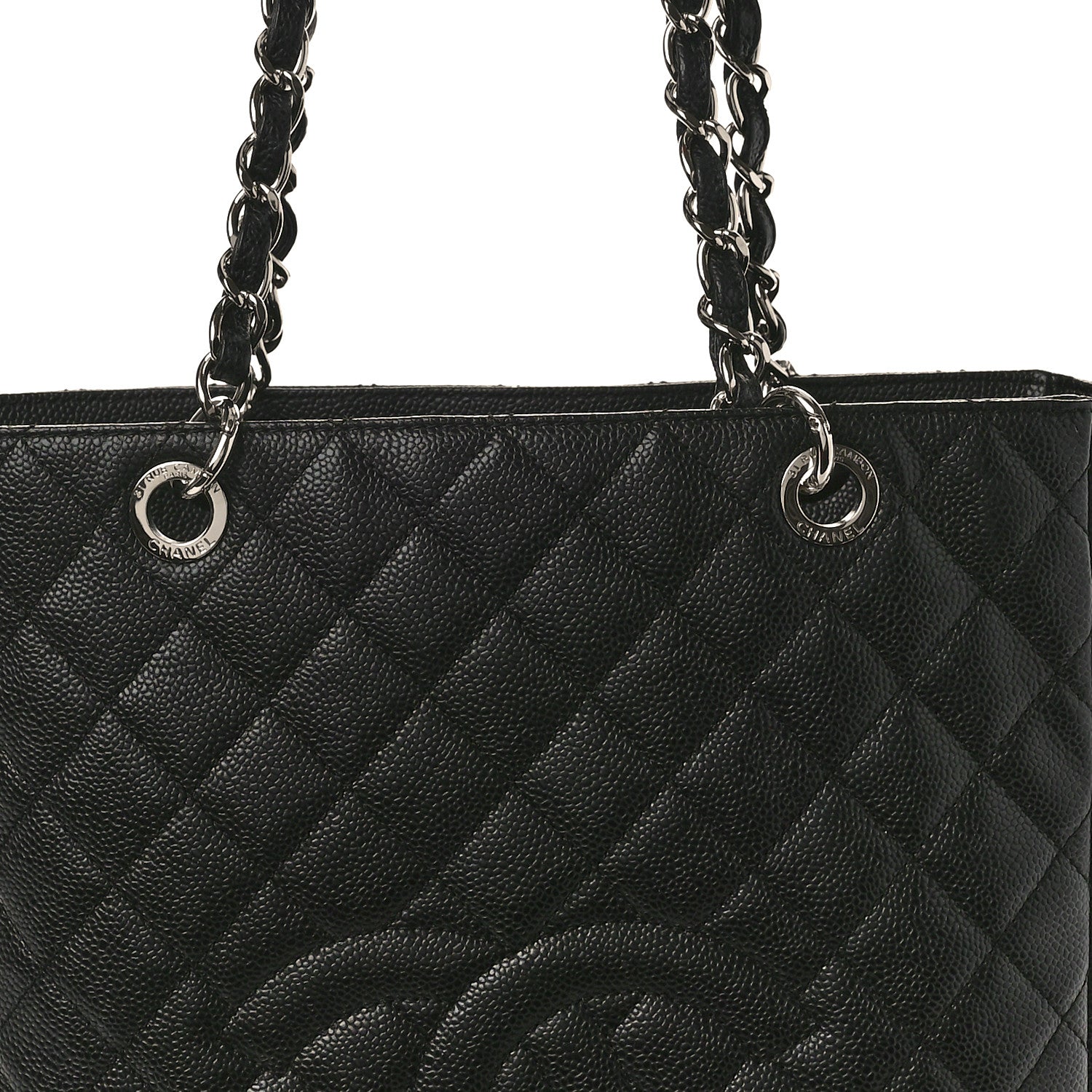 Chanel Caviar Quilted Petit Shopping Tote PST Black 8 of 10