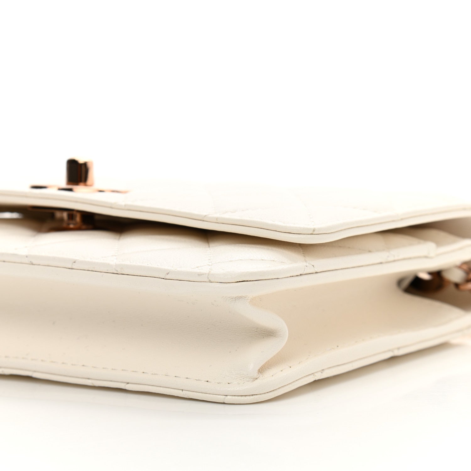 Chanel Lambskin Quilted Trendy CC Wallet On Chain WOC White 10 of 11