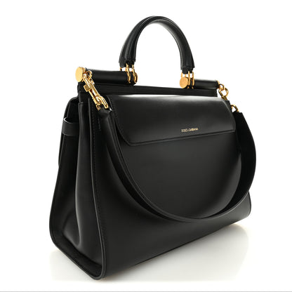 Dolce & Gabbana Vitello Morbido Large Sicily 58 Bag Black 3 of 9