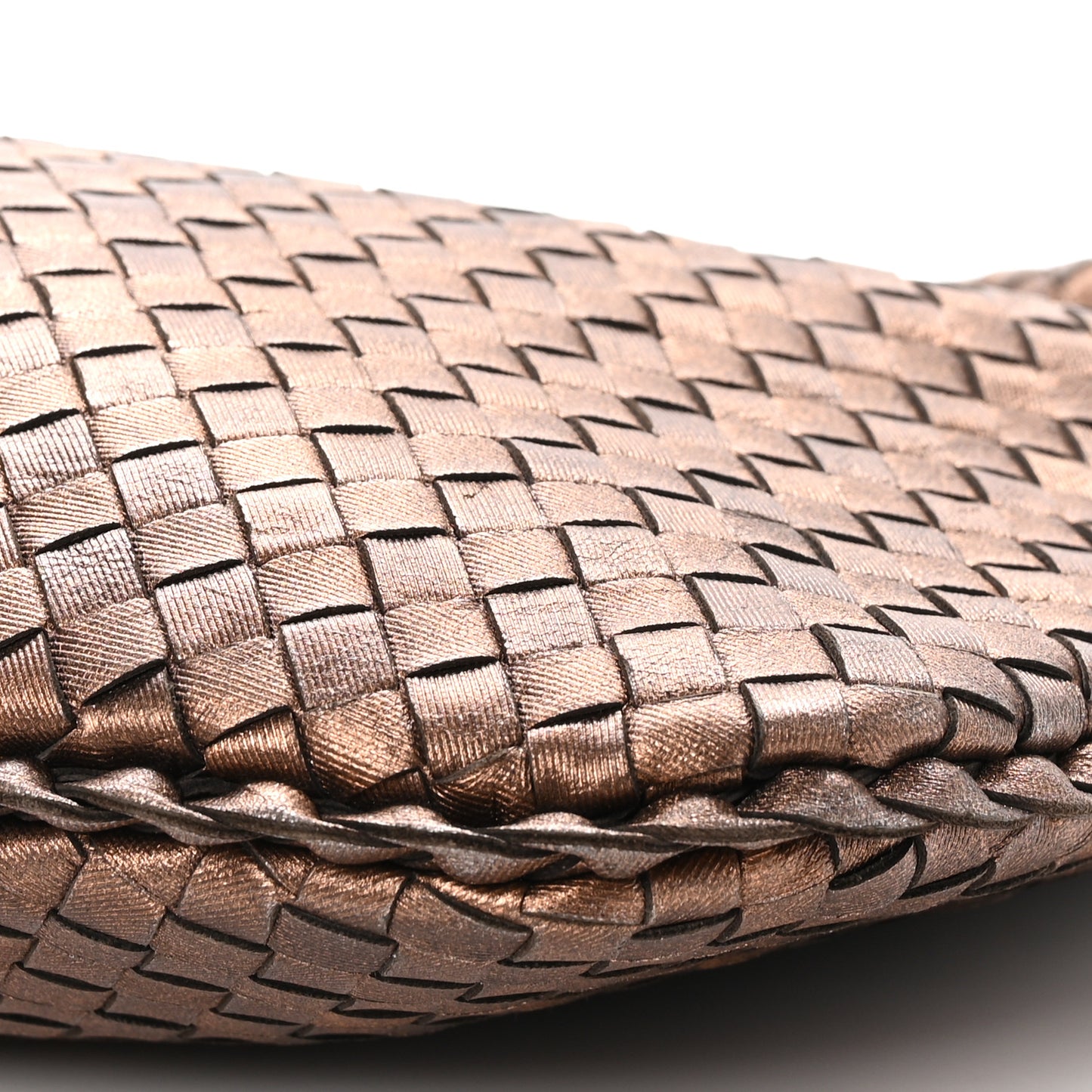 Metallic Nappa Intrecciato Medium Veneta Hobo Copper