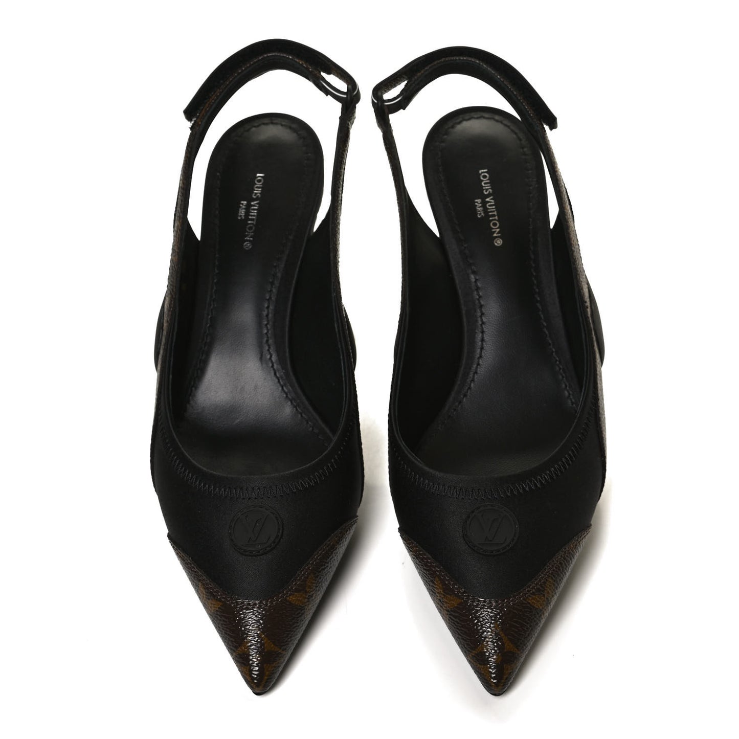 Patent Monogram Archlight Slingback Pumps 37 Black