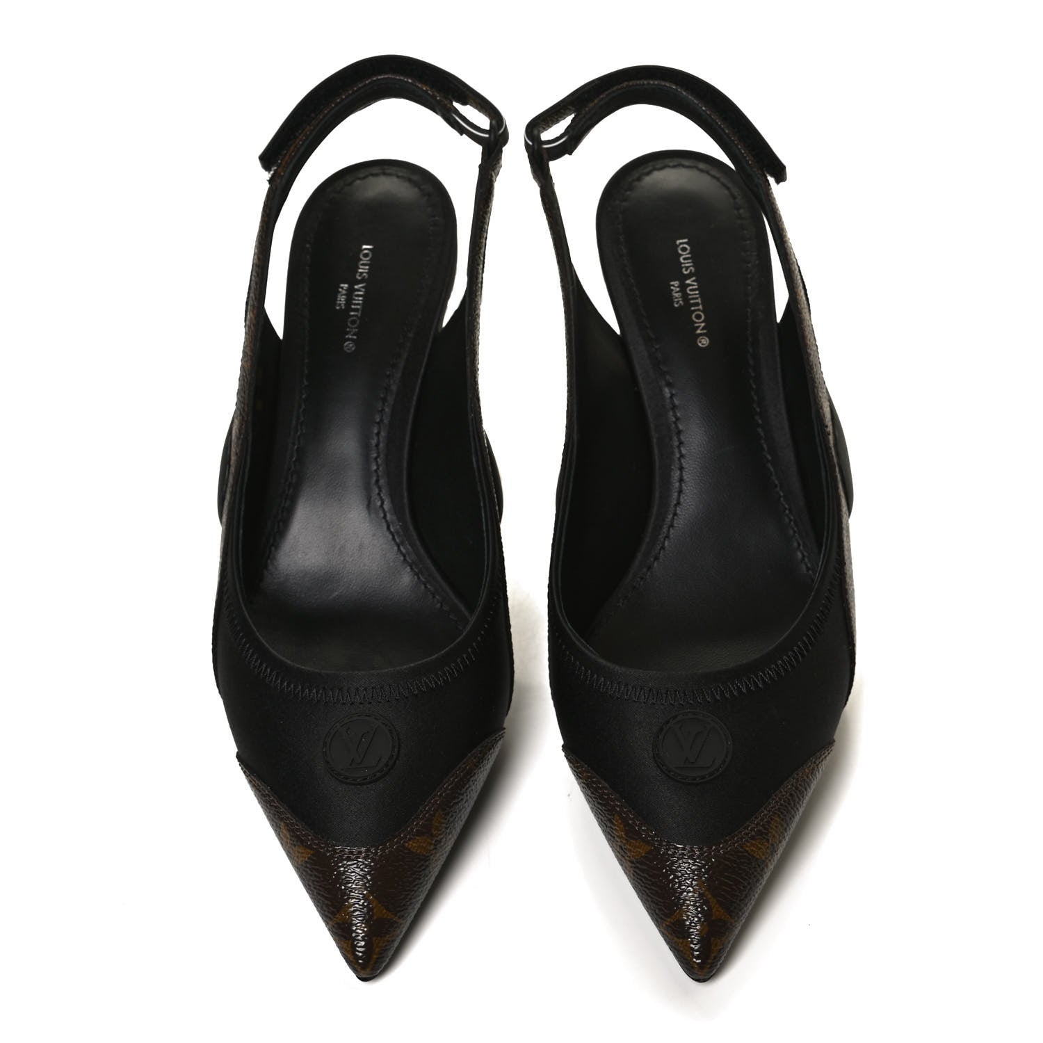 Louis Vuitton Patent Monogram Archlight Slingback Pumps 37 Black 5 of 13