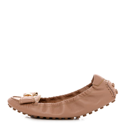 Louis Vuitton Calfskin Tempting Flat Loafers 37.5 Beige Rose 1 of 9