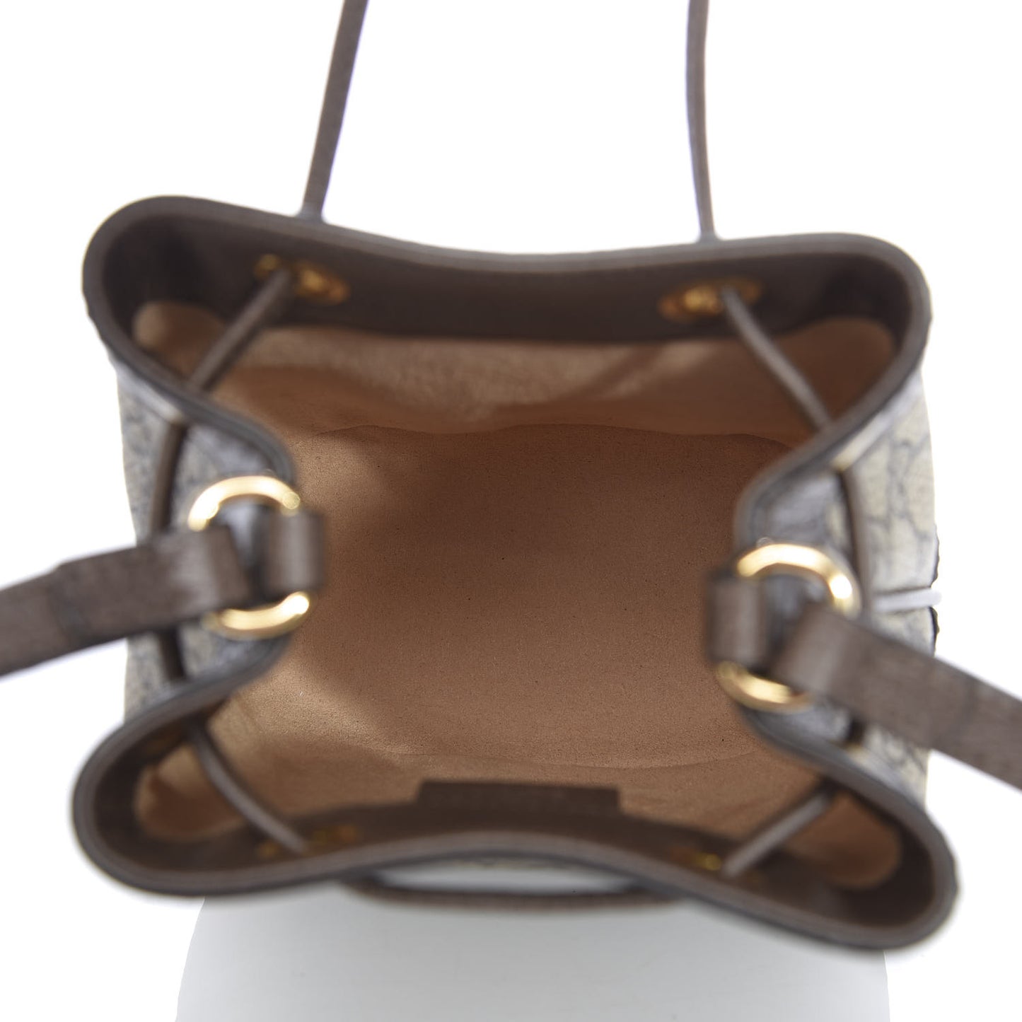 GG Supreme Monogram Web Mini Ophidia Bucket Bag Brown