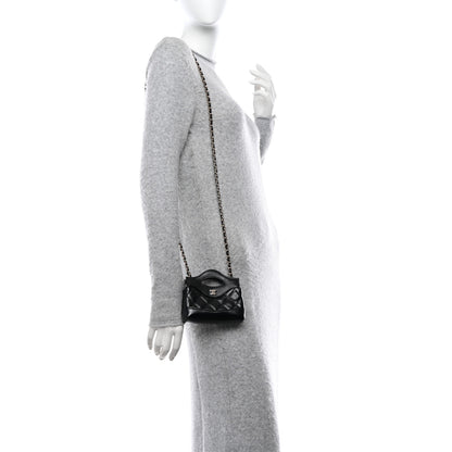 Chanel Shiny Lambskin Quilted Micro 31 Clutch With Chain Black 2 of 11