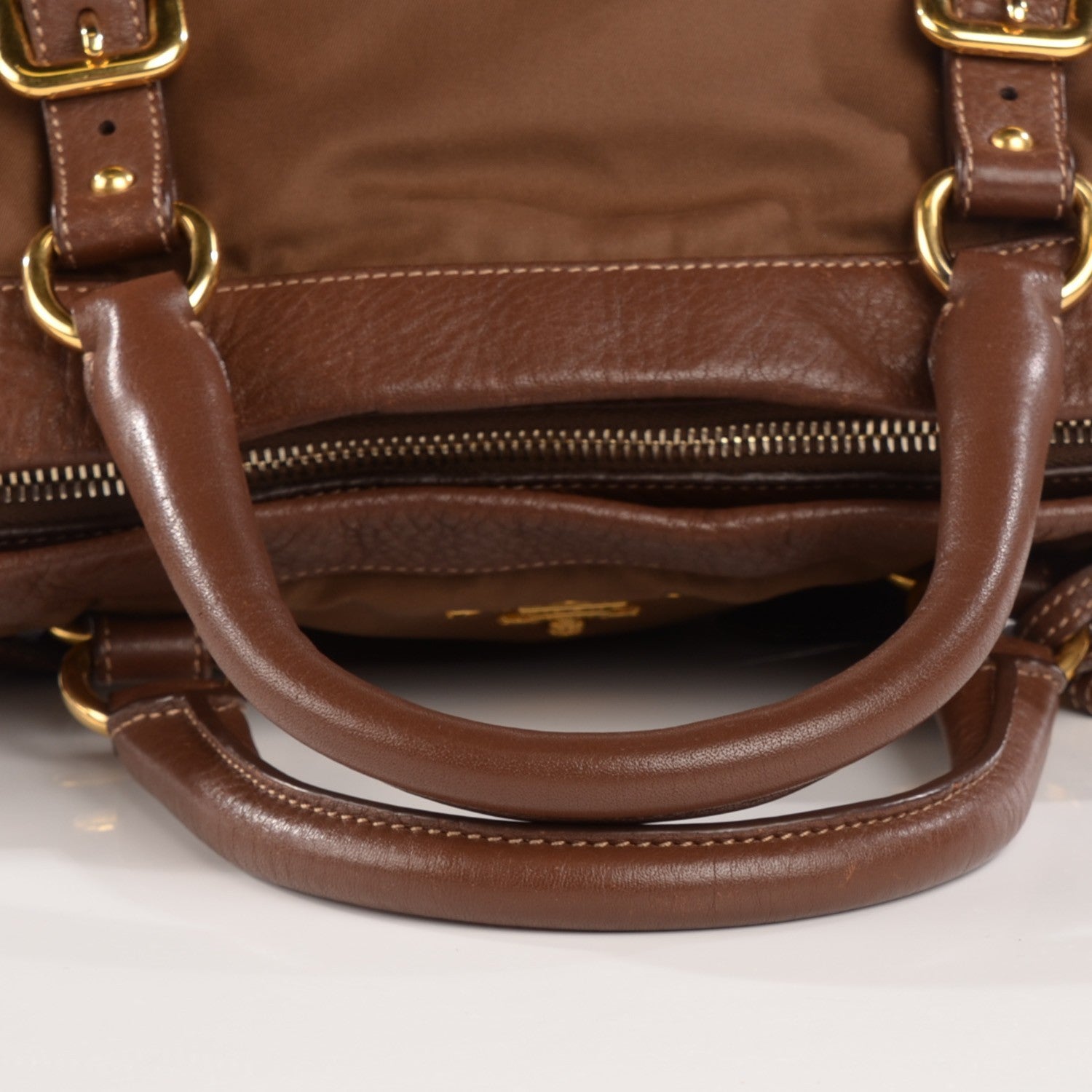 Prada Tessuto Vitello Daino Tote Corinto 10 of 10
